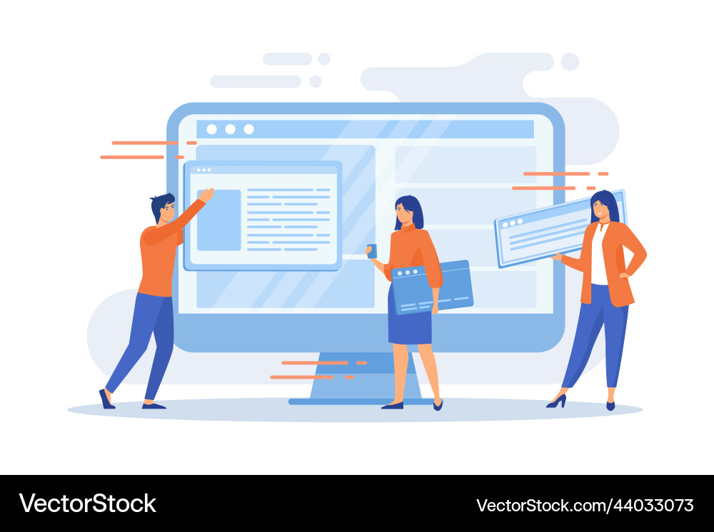 Website interface development planning devops Vector Image