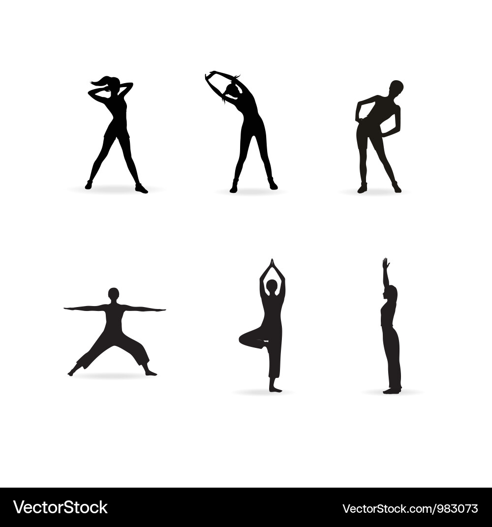 Yoga Silhouettes Vector Image