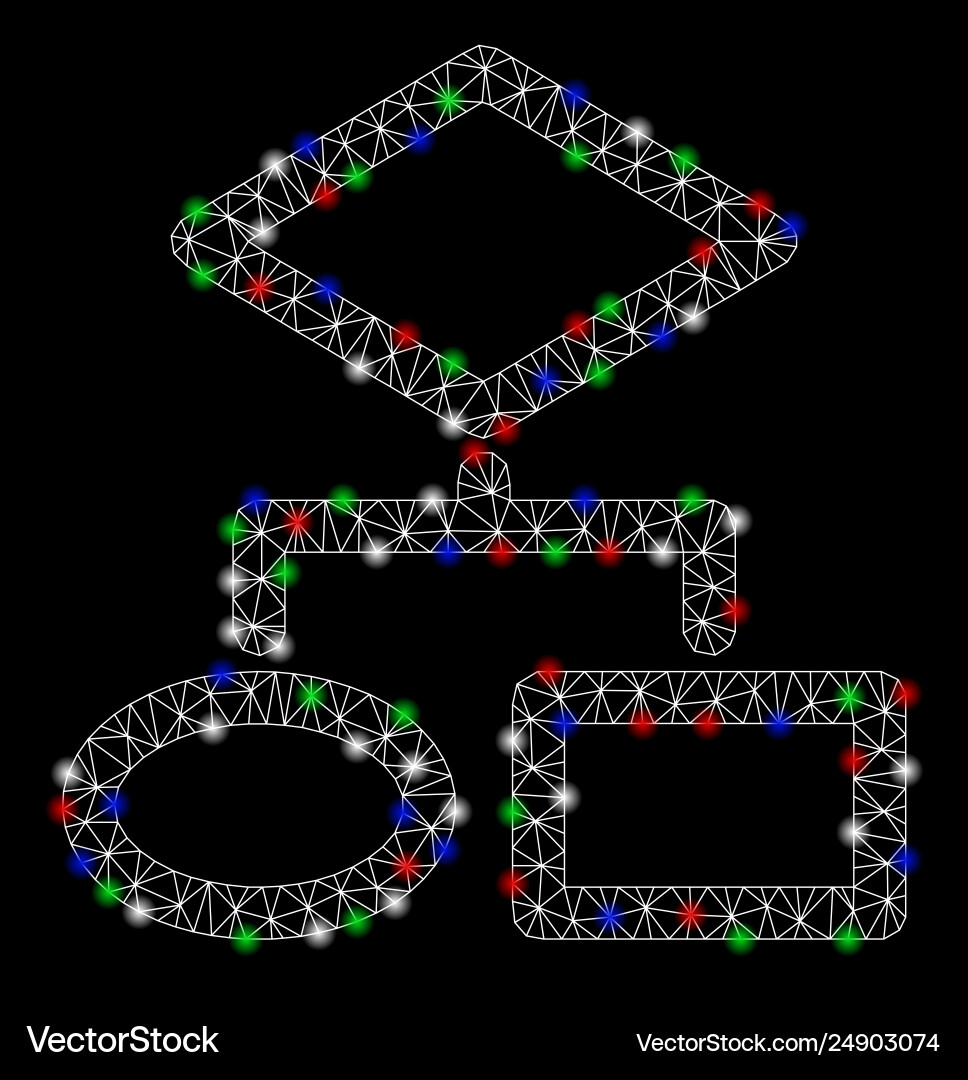Bright mesh network algorithm with flash spots Bright mesh network algorithm with flash spots vector image