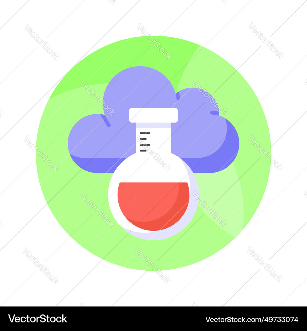 Cloud with flask showing concept vector image