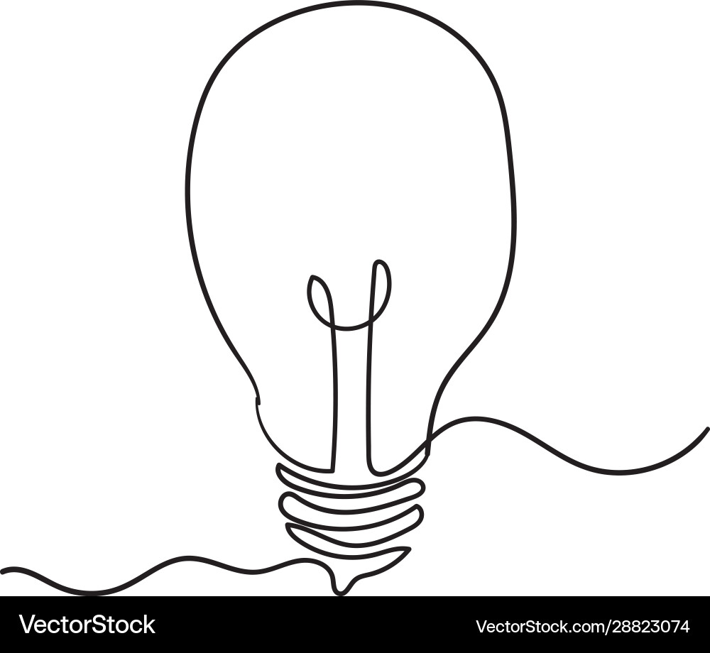 Continuous Line Lightbulb vector image
