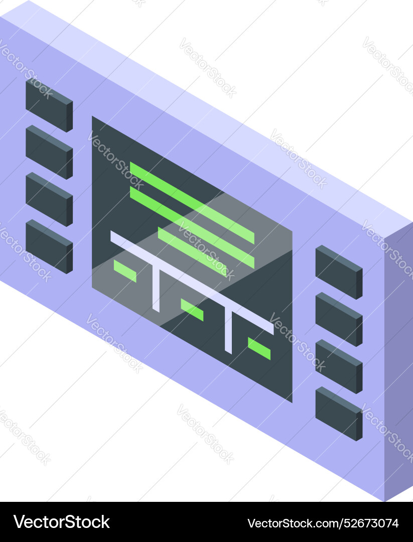 Control panel with buttons showing data Control panel with buttons showing data vector image