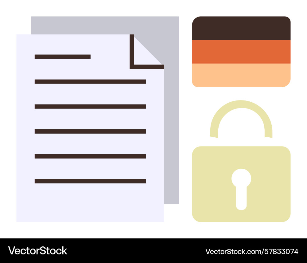 Document with lock and gradient rectangle Document with lock and gradient rectangle vector image