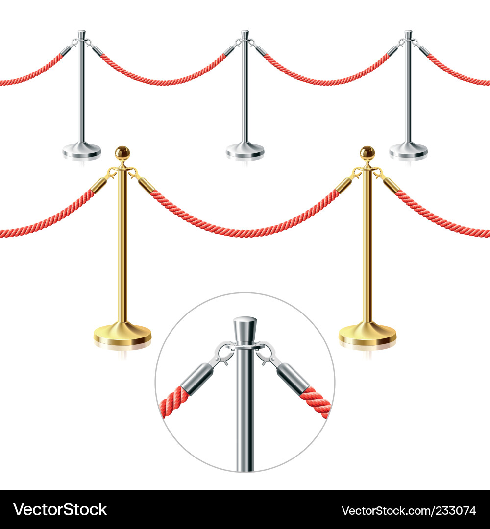 Elegant Rope Barrier Vector Image