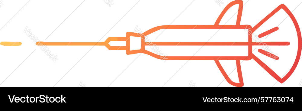 Minimalist rocket or dart outline design vector image