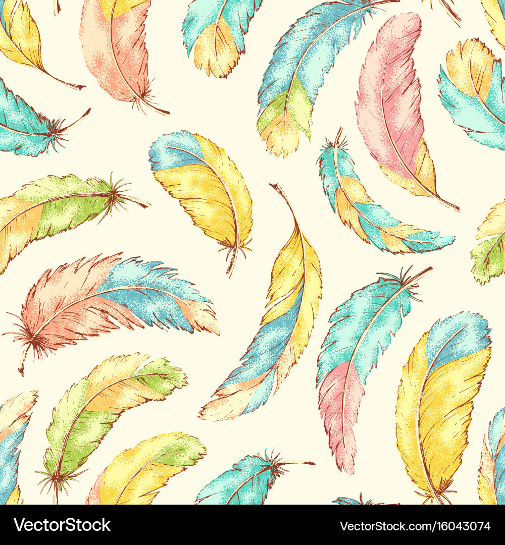 Retro Feather Pattern vector image