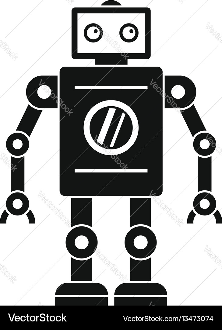 Retro robot icon simple style Retro robot icon simple style vector image