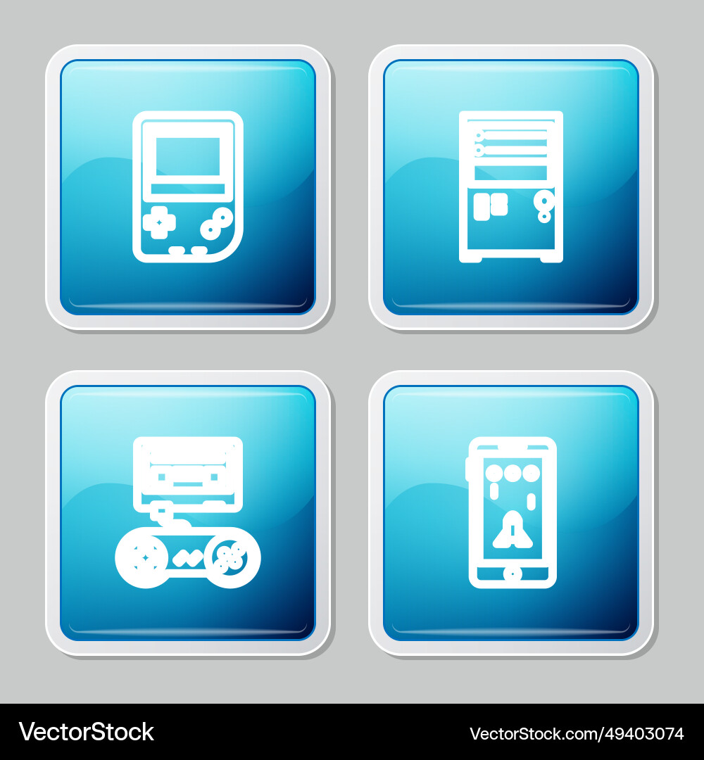 Set line portable video game console computer Set line portable video game console computer vector image