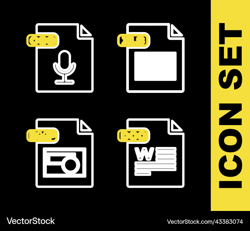 Set line xls file document doc bmp and ogg icon Set line xls file document doc bmp and ogg icon vector image