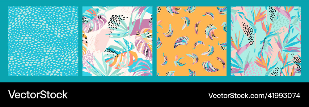 Set of abstract art seamless patterns Set of abstract art seamless patterns vector image
