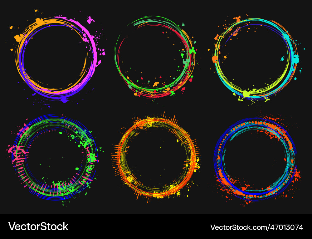 Set of design elements circular frames Vector Image