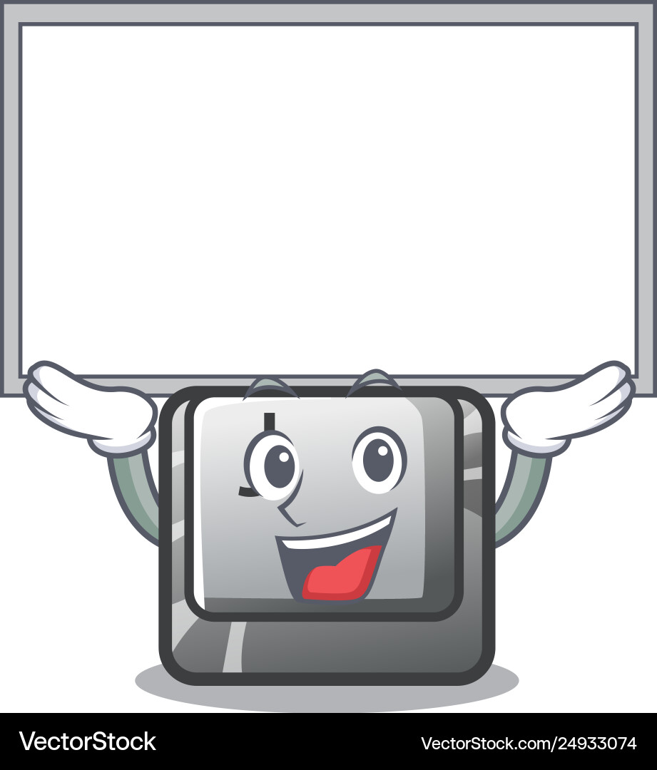 Up board button j installed on cartoon computer vector image