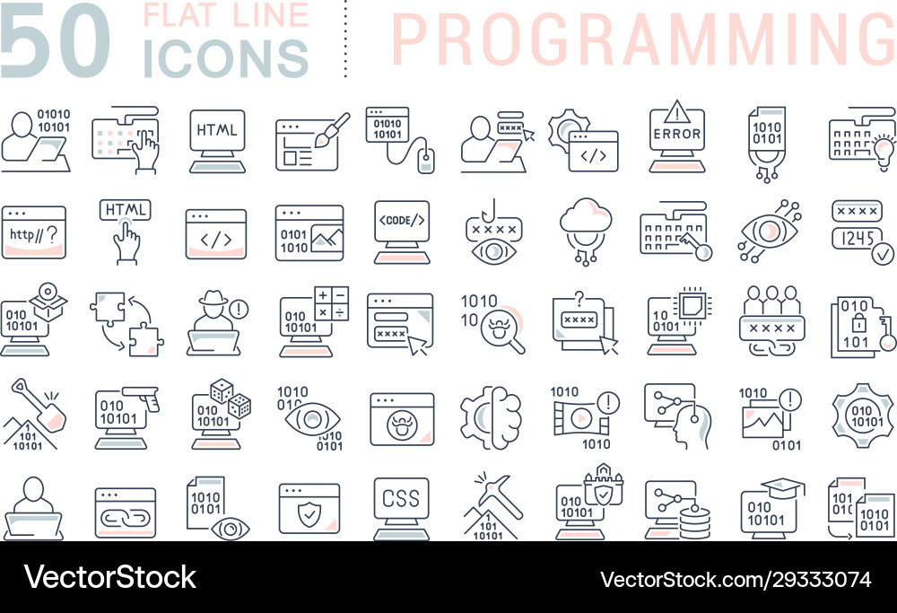 Zeilensymbole programmieren Zeilensymbole programmieren vektorbild