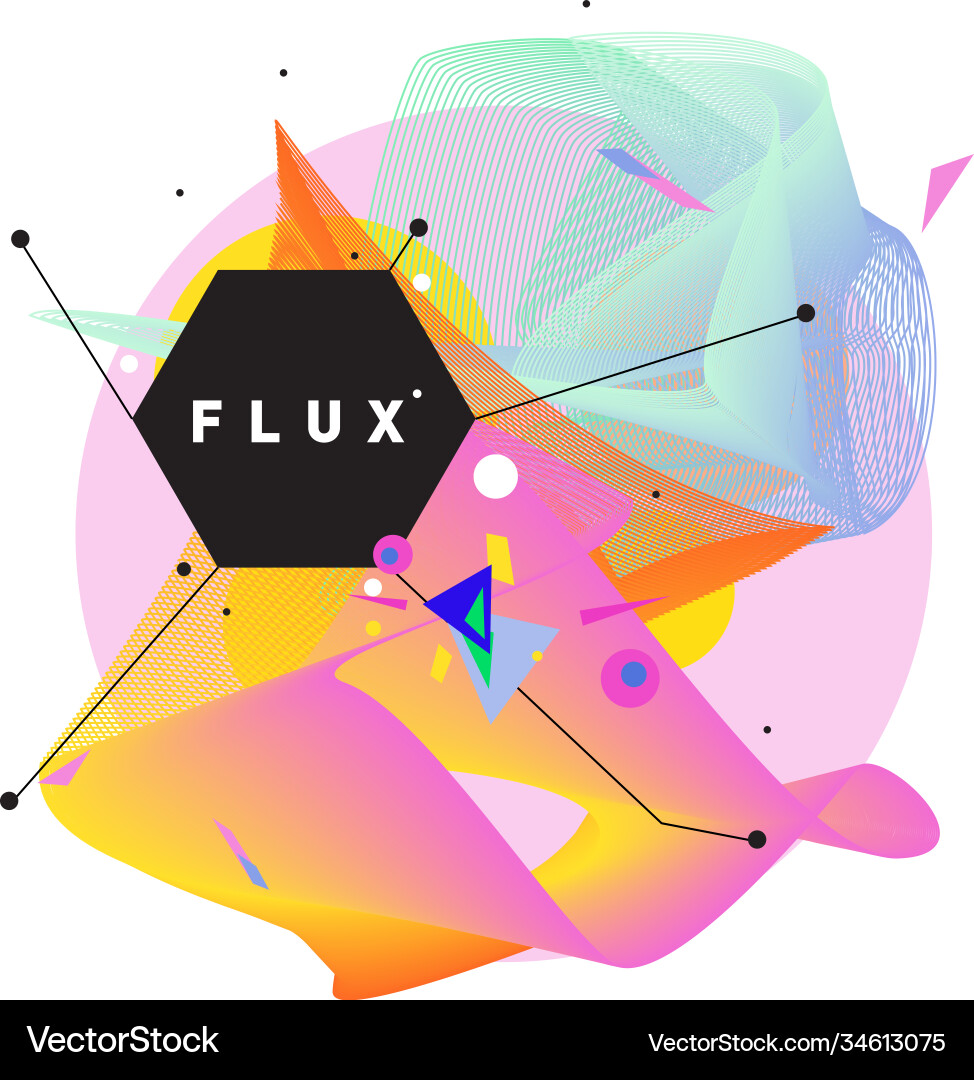 3d colorful wave background dynamic flux effect vector image