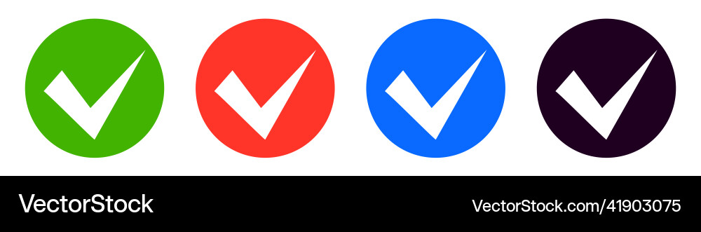 A set of round check mark icons A set of round check mark icons vector image