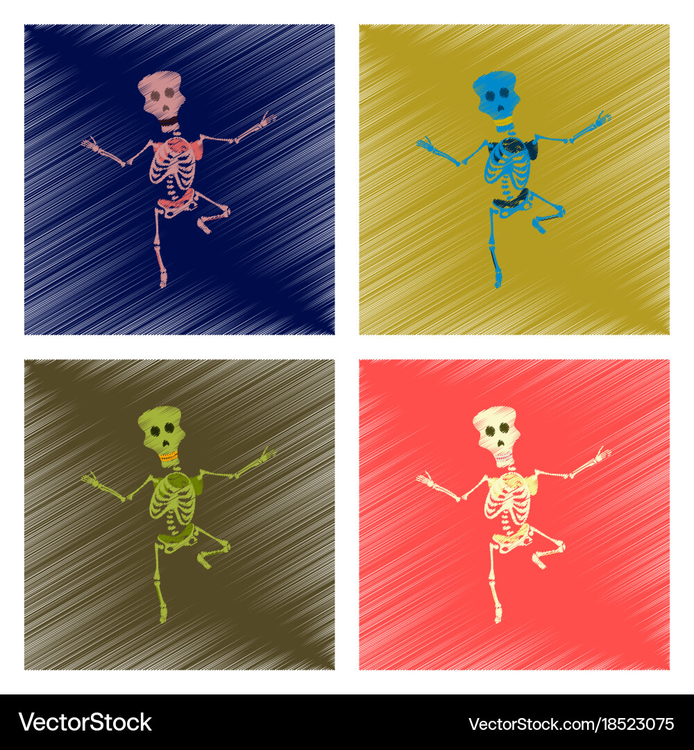 Assembly flat shading style icon skeleton Vector Image