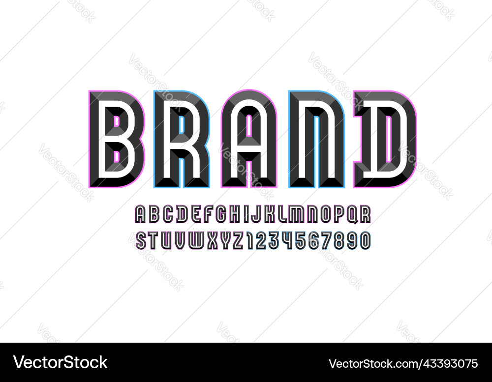 Beveled alphabet from chiseled block facet font Beveled alphabet from chiseled block facet font vector image