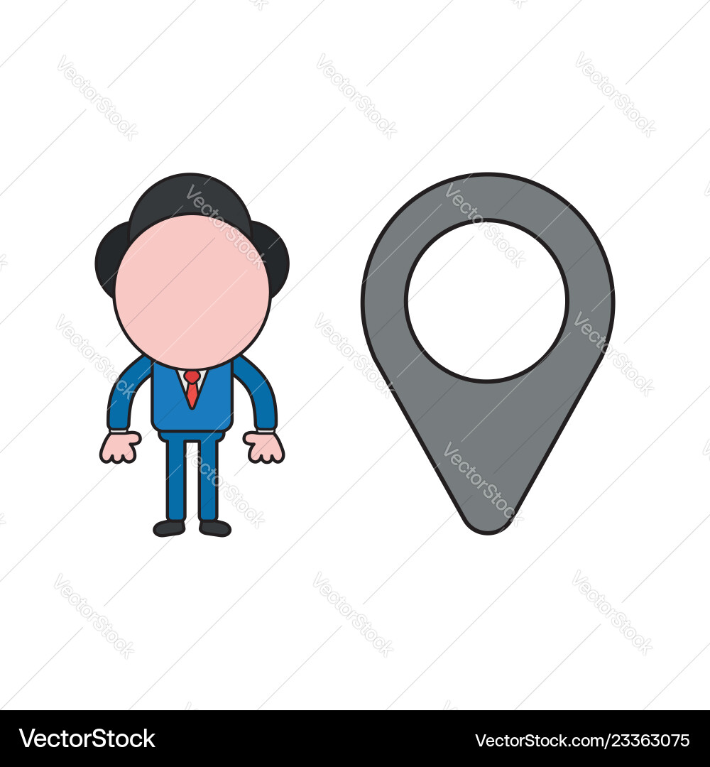 Businessman character with map pointer color Businessman character with map pointer color vector image