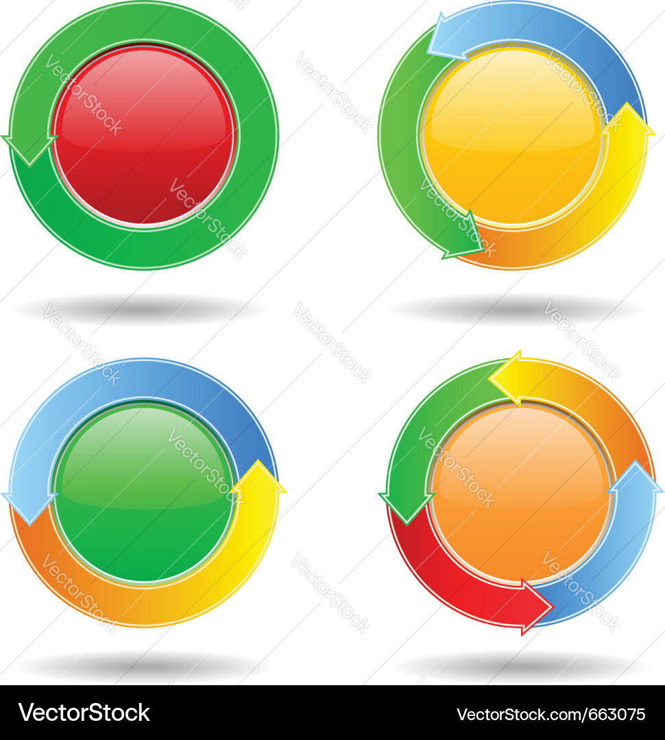 Circular Arrows & Buttons Vector Image