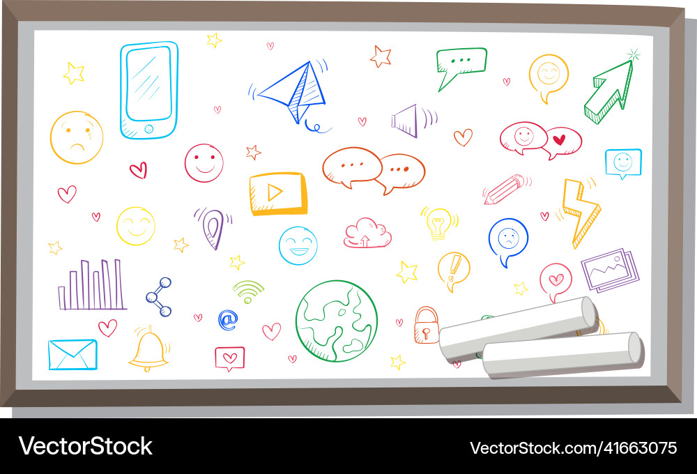 Coloured arrow doodles on board with chalks vector image