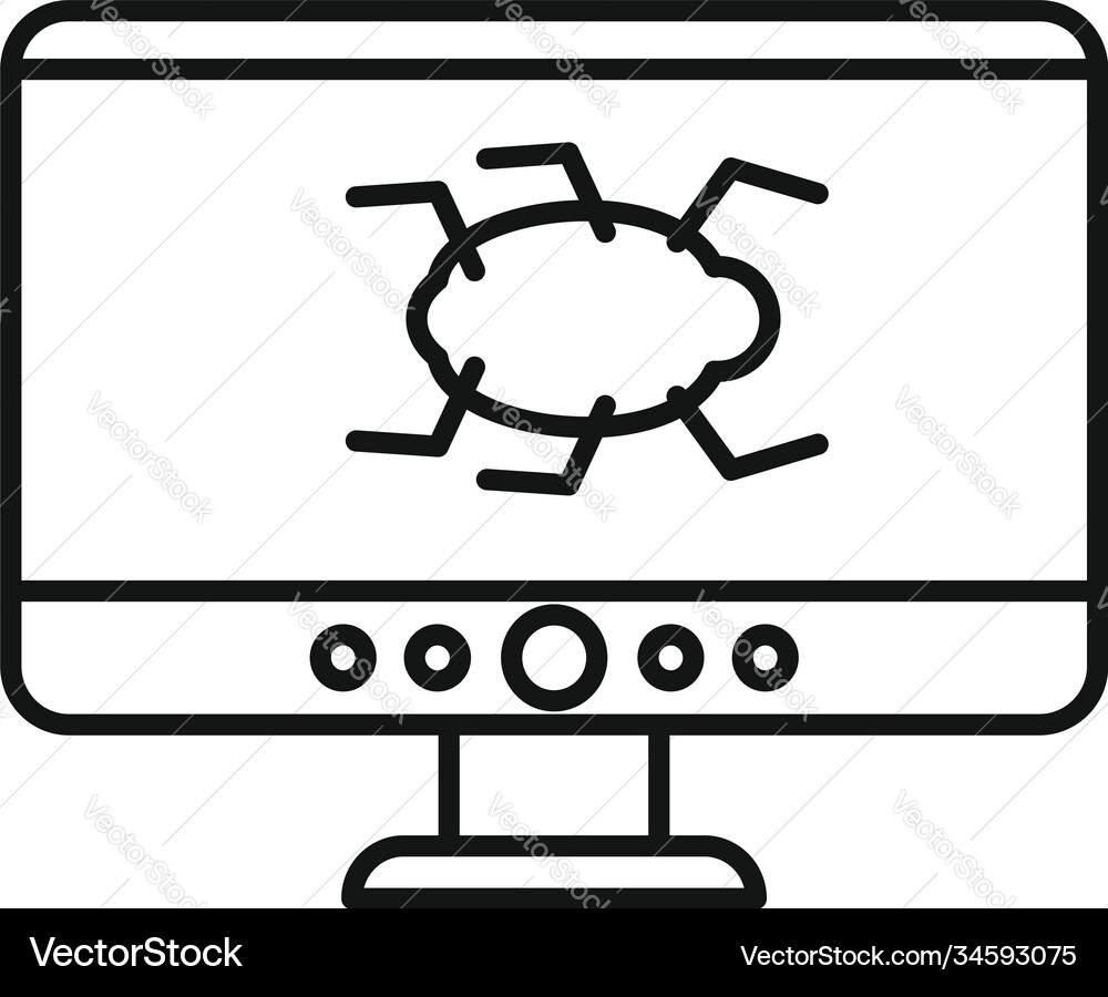 Computer bug icon outline style Computer bug icon outline style vector image