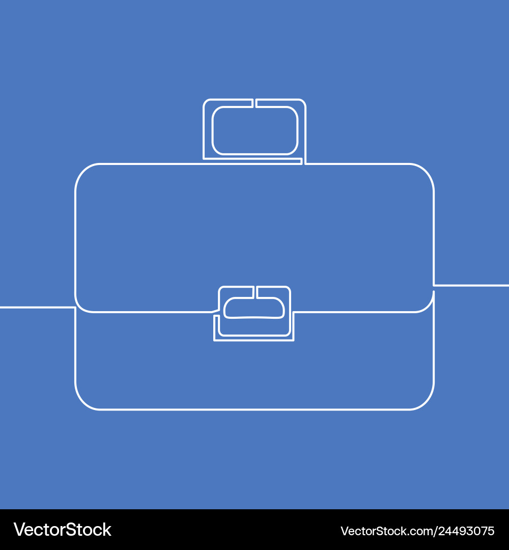 Continuous one line briefcase working bag concept Vector Image
