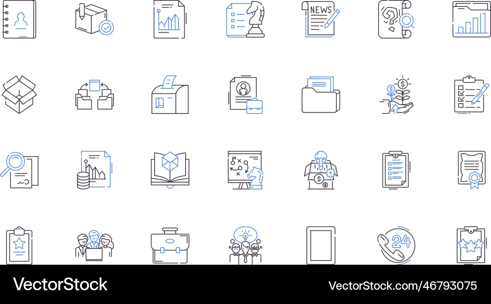Creative problem-solving line icons collection Creative problem-solving line icons collection vector image