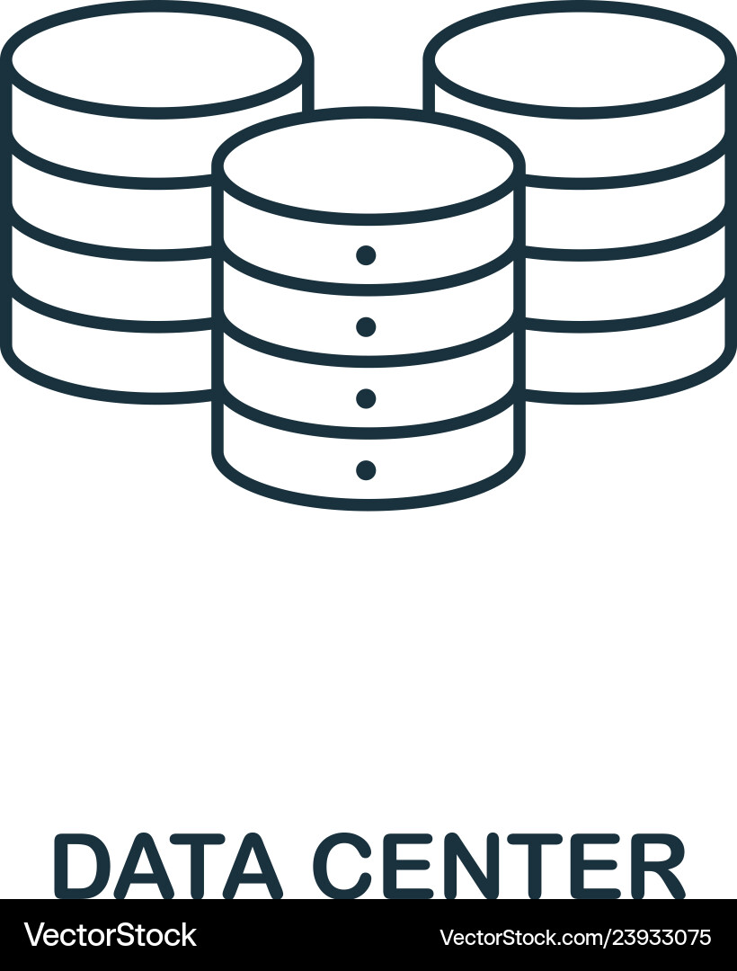 Data center outline icon thin line style from big Vector Image
