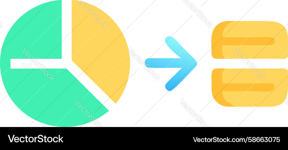 Data flow pie chart analysis business process Vector Image
