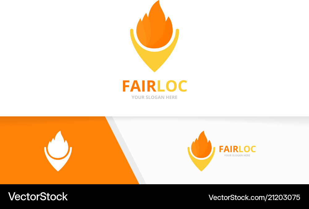 Fire Pointer Logo - Navigation & Location Vector Image