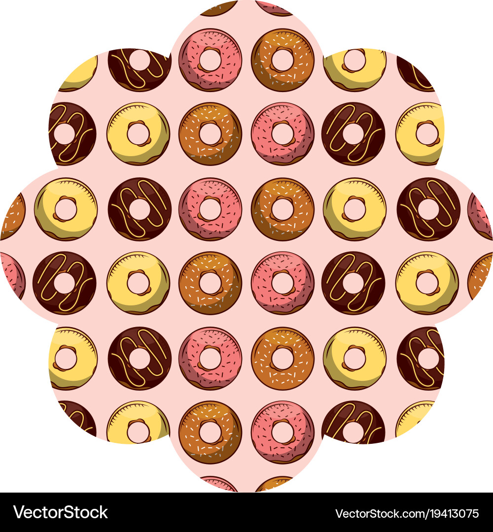 Frame with donuts pattern background Vector Image