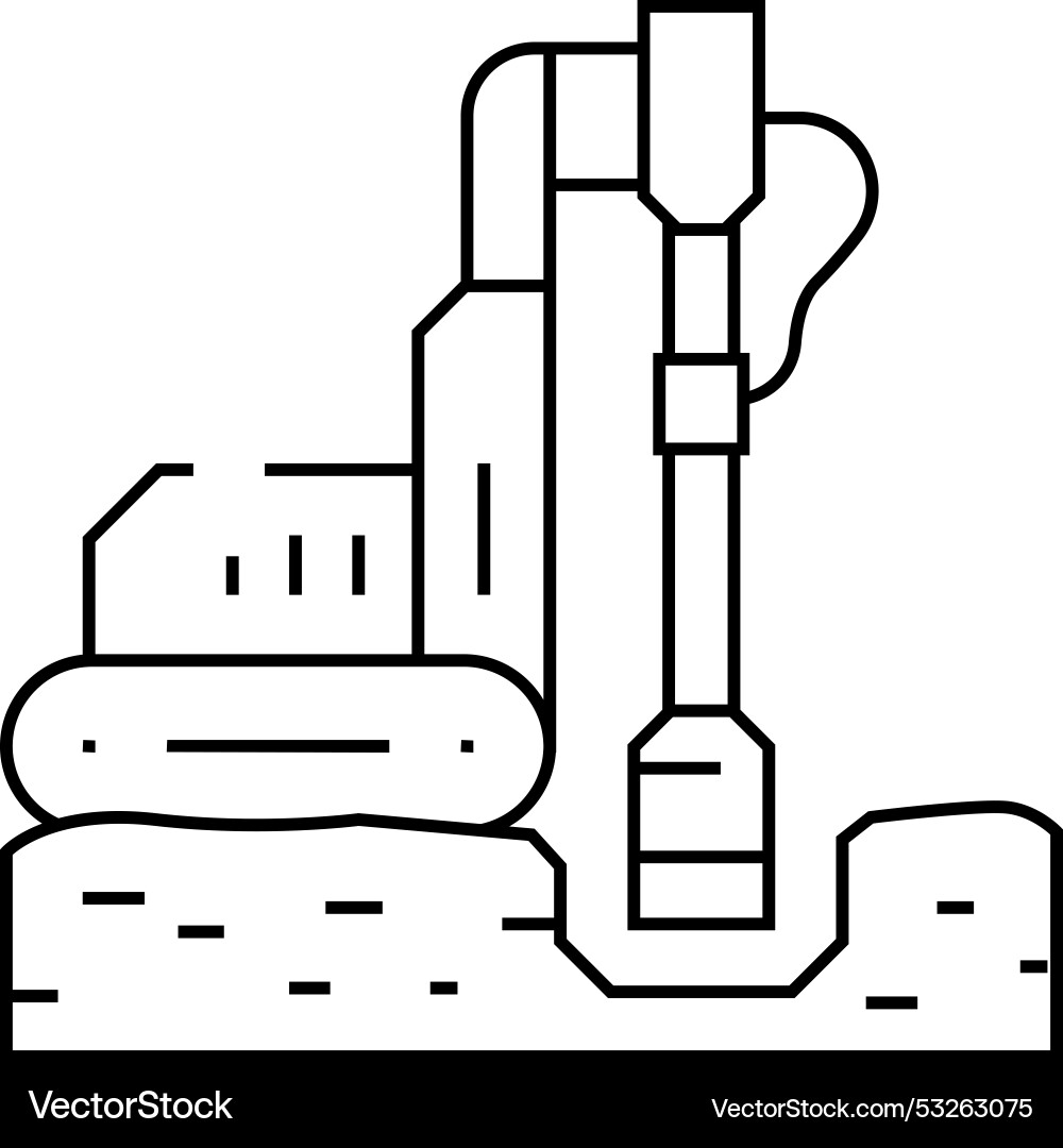 Geotechnical study mining line icon Vector Image