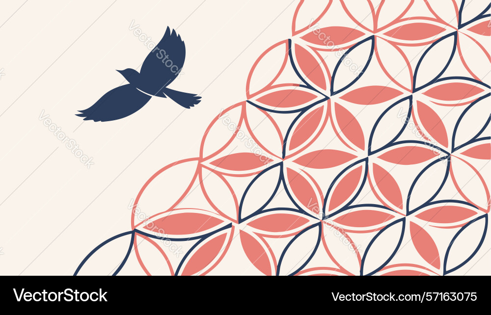Interlocking geometric circle pattern in warm vector image