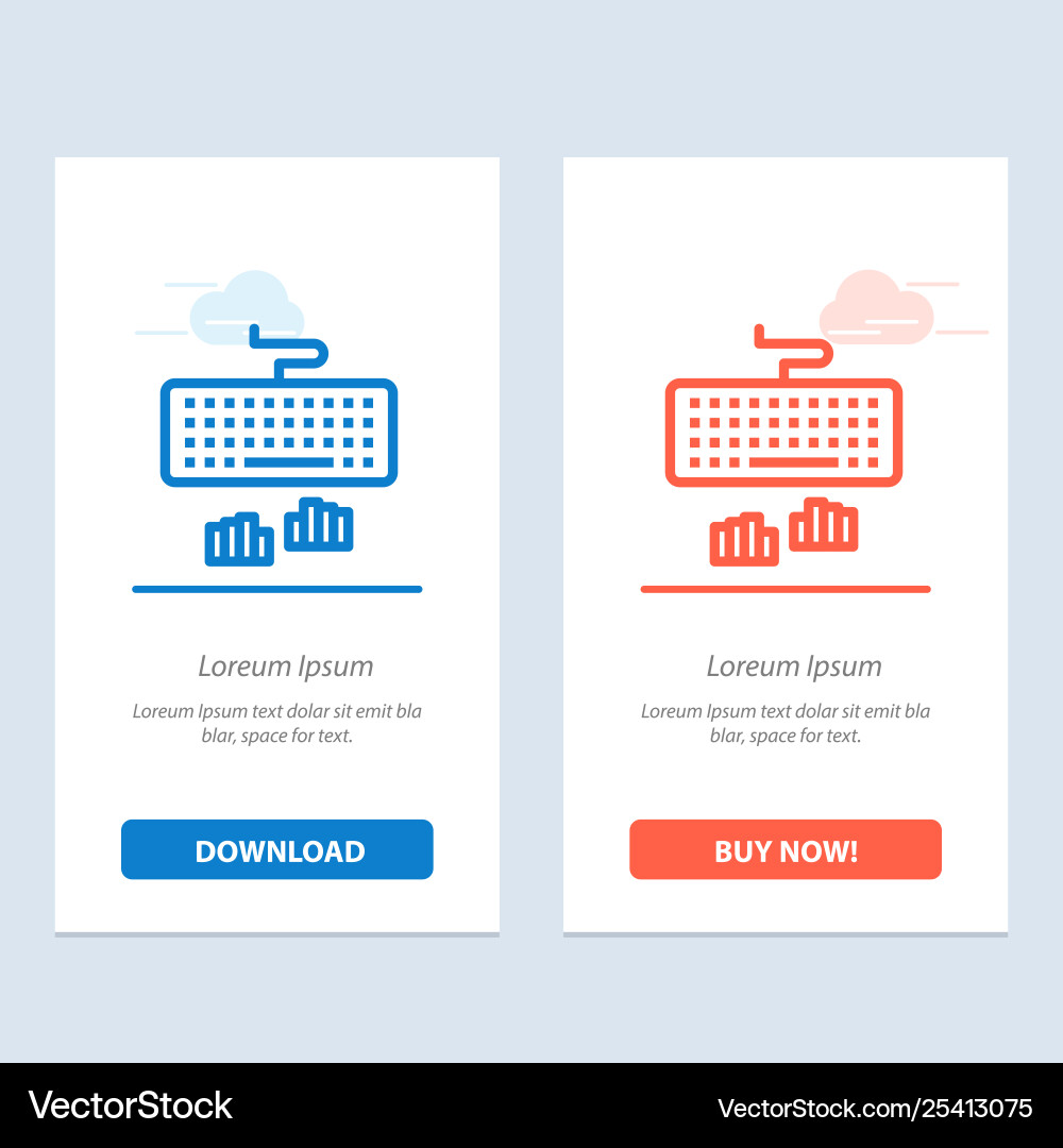 Keyboard interface type typing blue and red Vector Image