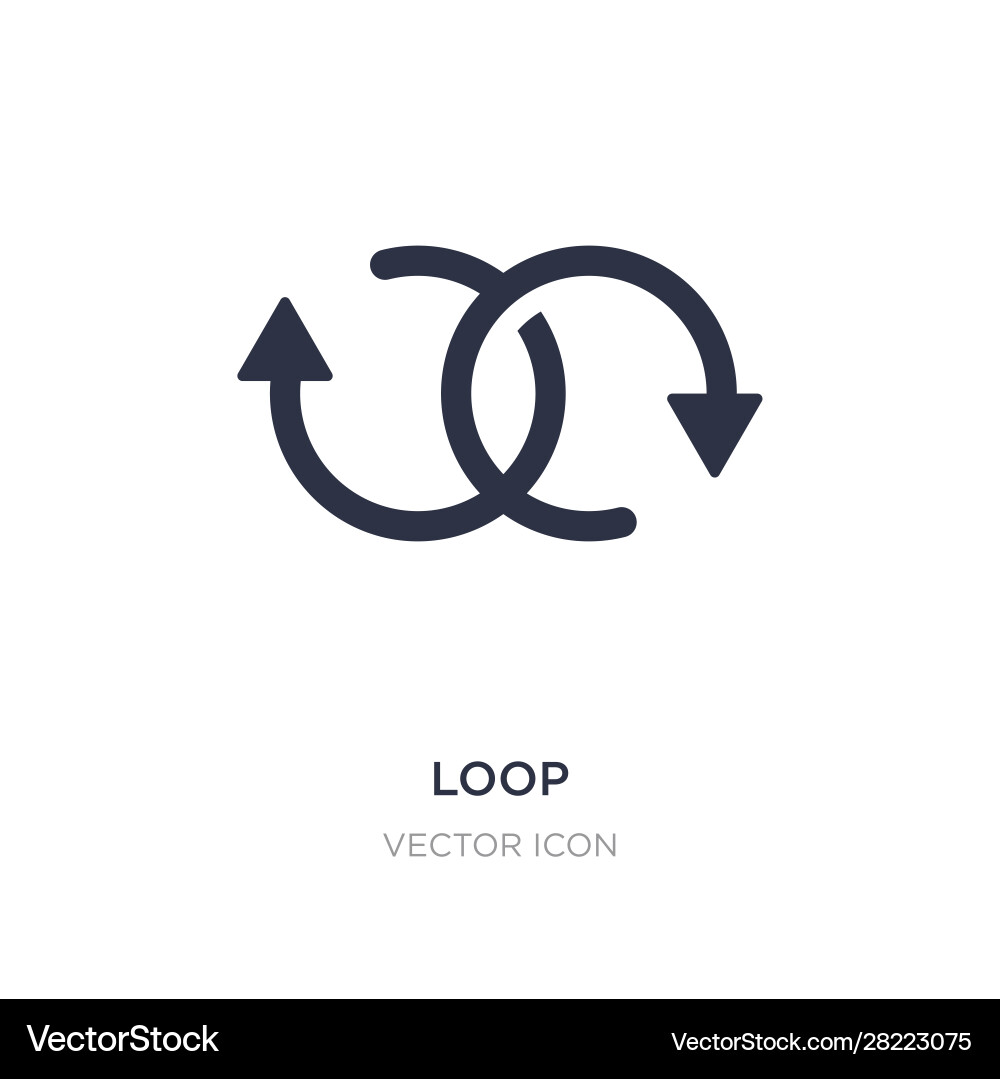 Loop icon on white background simple element from Loop icon on white background simple element from vector image