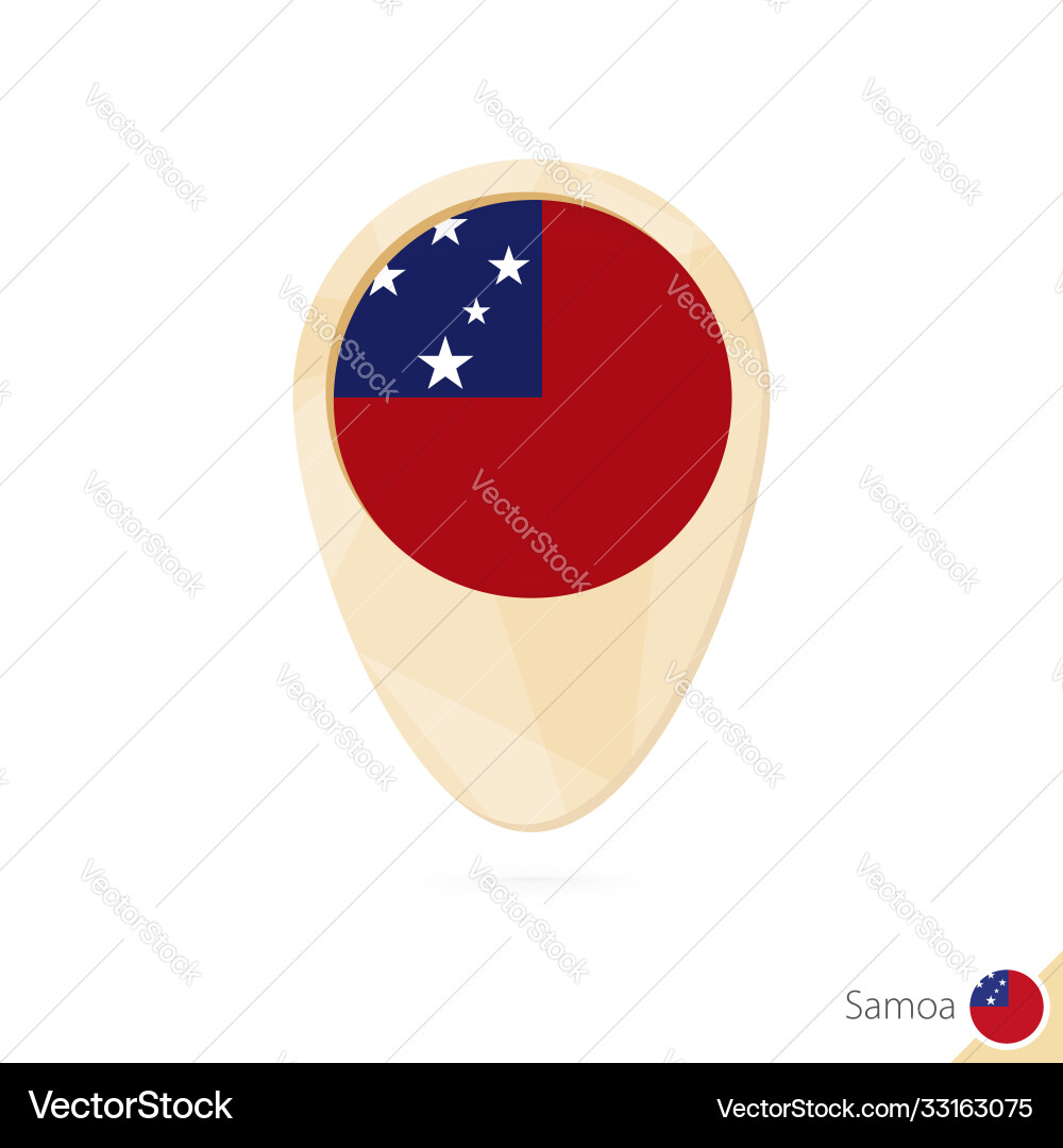 Map pointer with flag samoa orange abstract Map pointer with flag samoa orange abstract vector image
