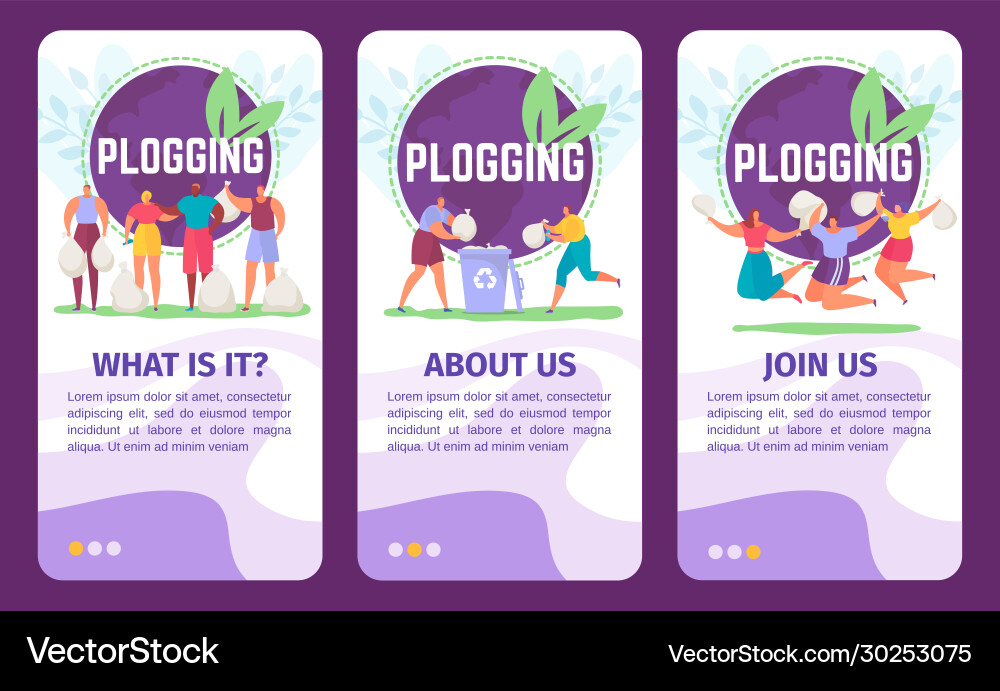 Plogging Ökologie Banner für Plogging Ökologie Banner für vektorbild