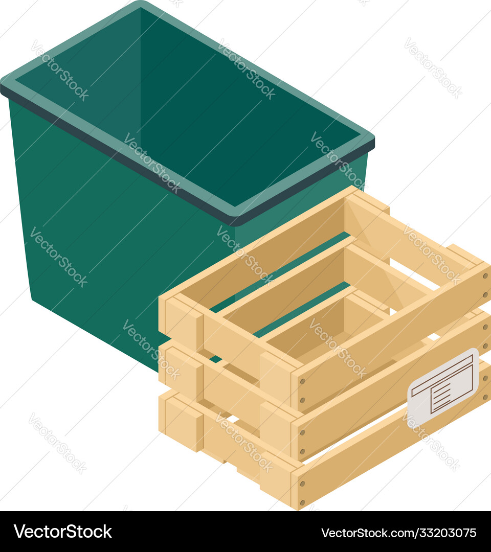 Rectangular container icon isometric style Vector Image