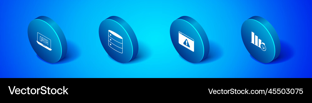 Set isometric data analysis browser Set isometric data analysis browser vector image