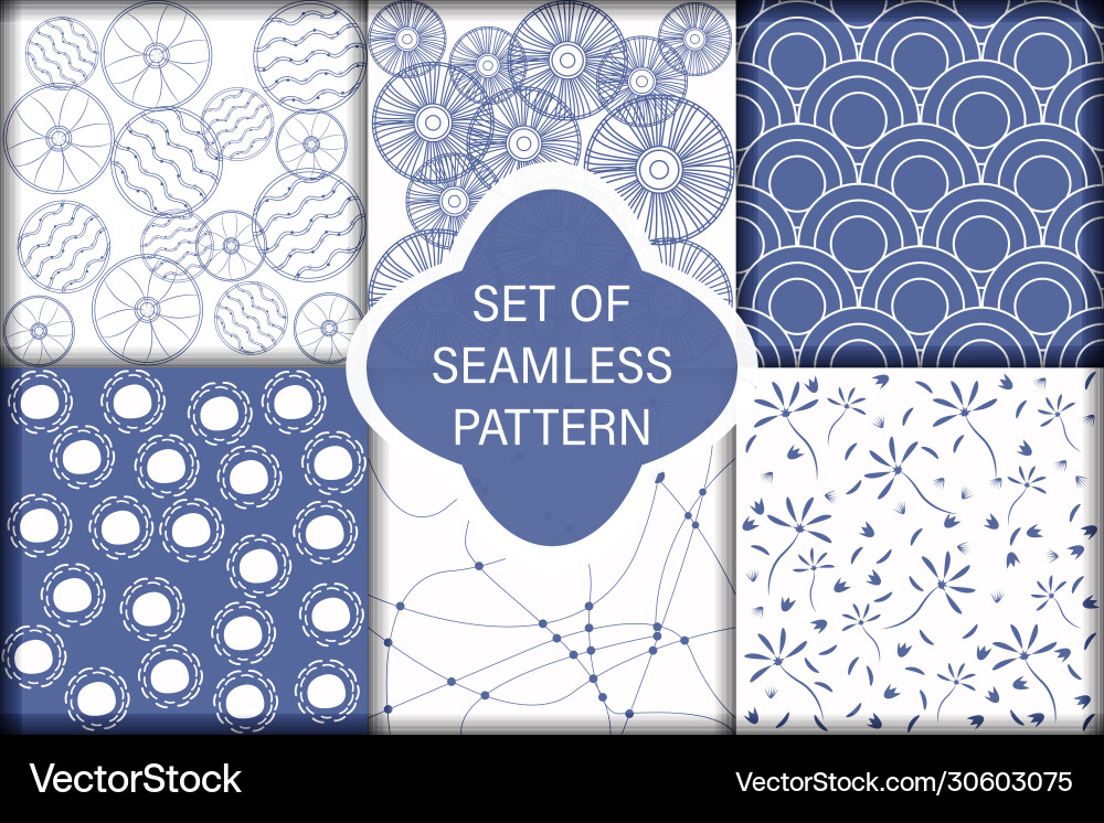 Set ornamental seamless patterns endless Set ornamental seamless patterns endless vector image