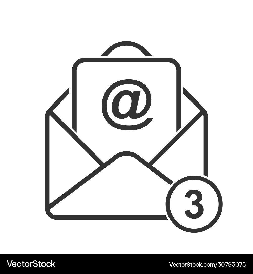 Simple mail icon with number messages Simple mail icon with number messages vector image