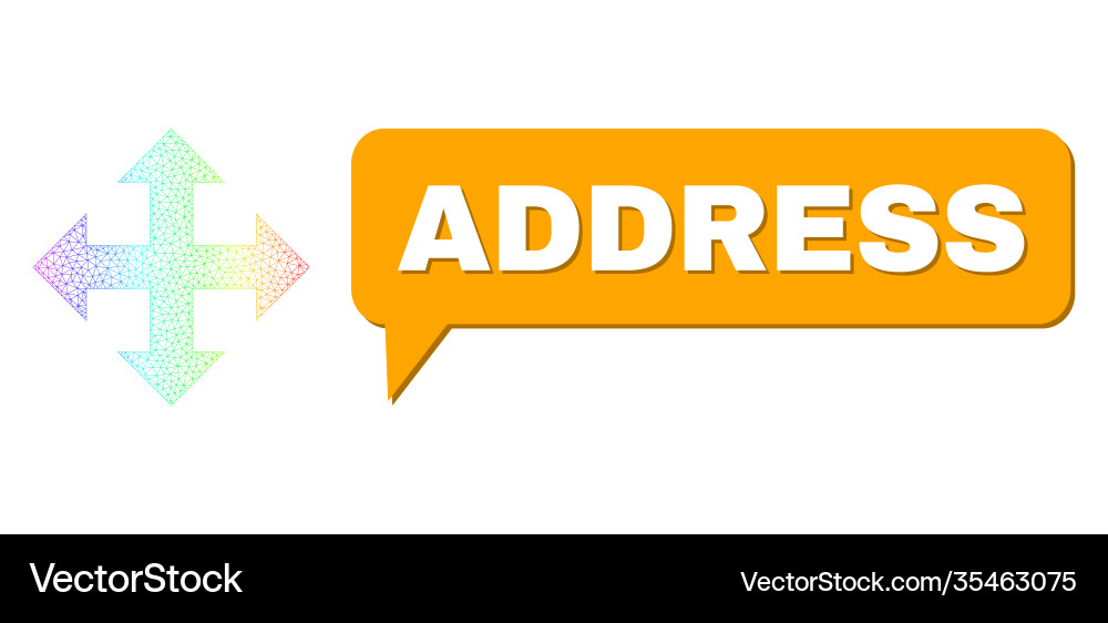 Spectral net gradient expand icon and address Vector Image
