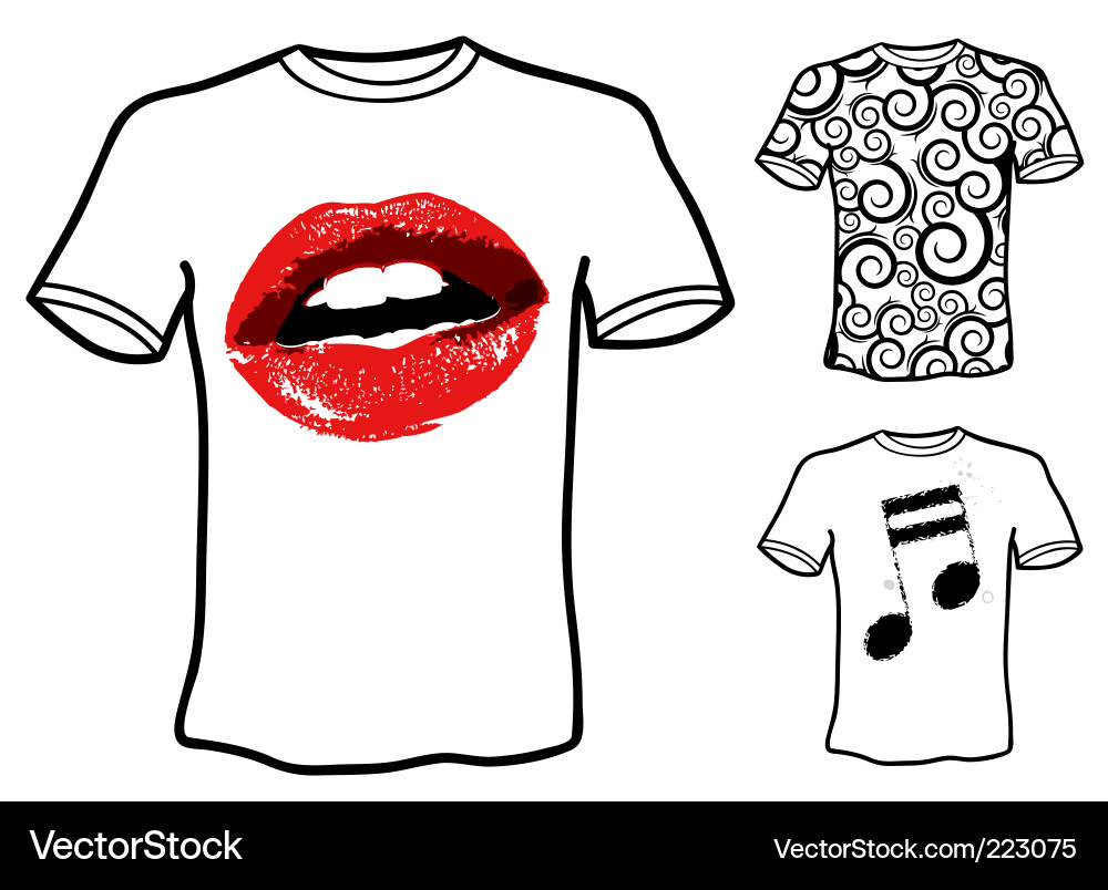 T-Shirt Patterns & Graphics Vector Image