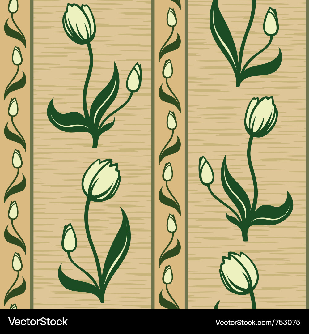 Tulip line seamless background pattern vector image