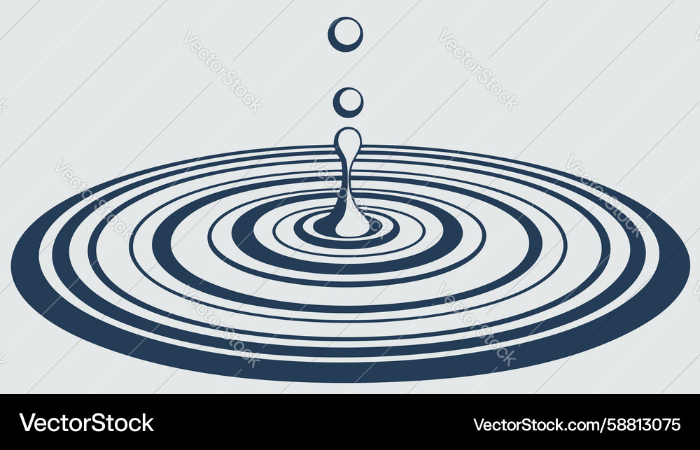 Water ripples from a dropping object design Vector Image