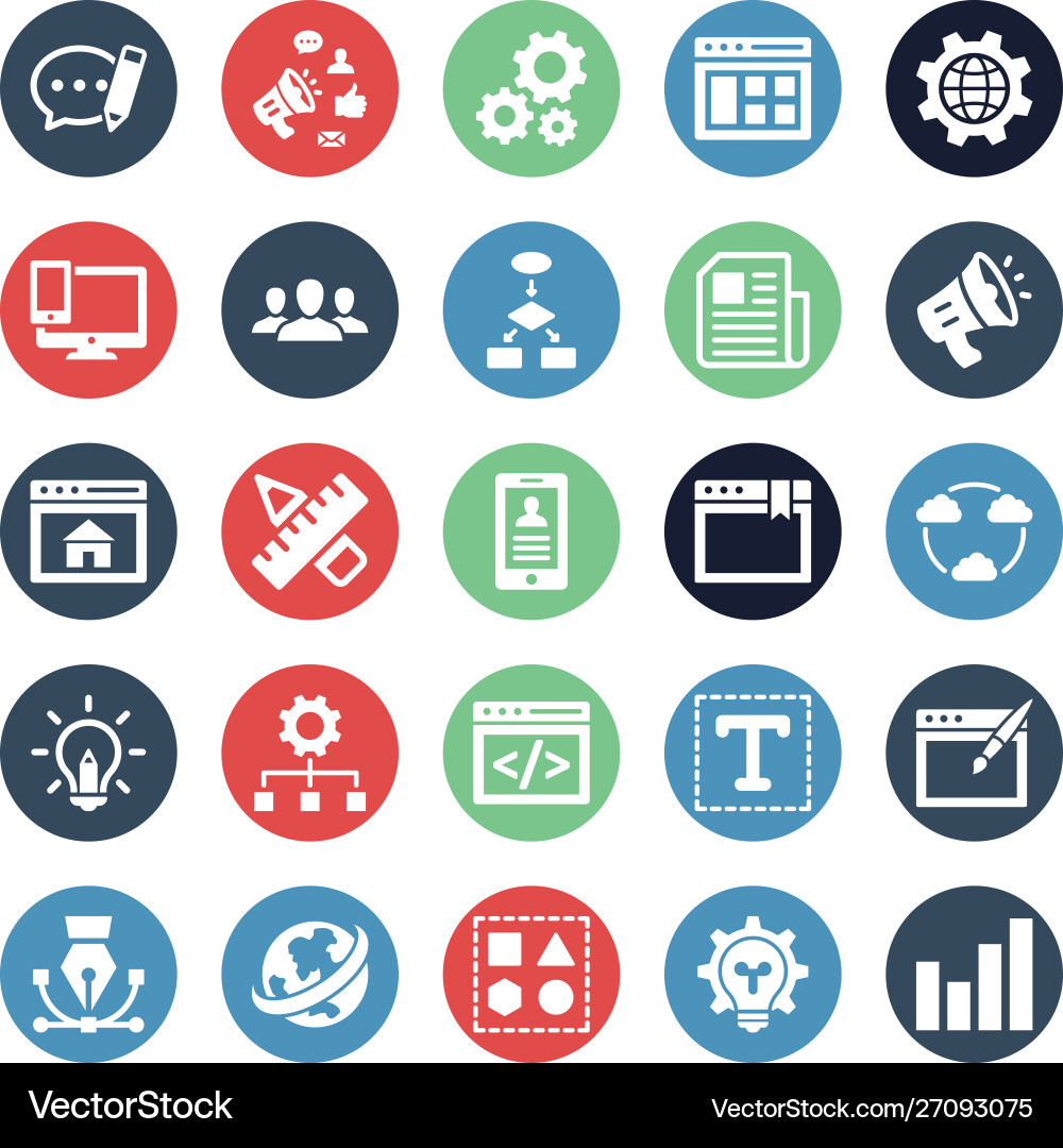 Web optimization icons pack Vector Image