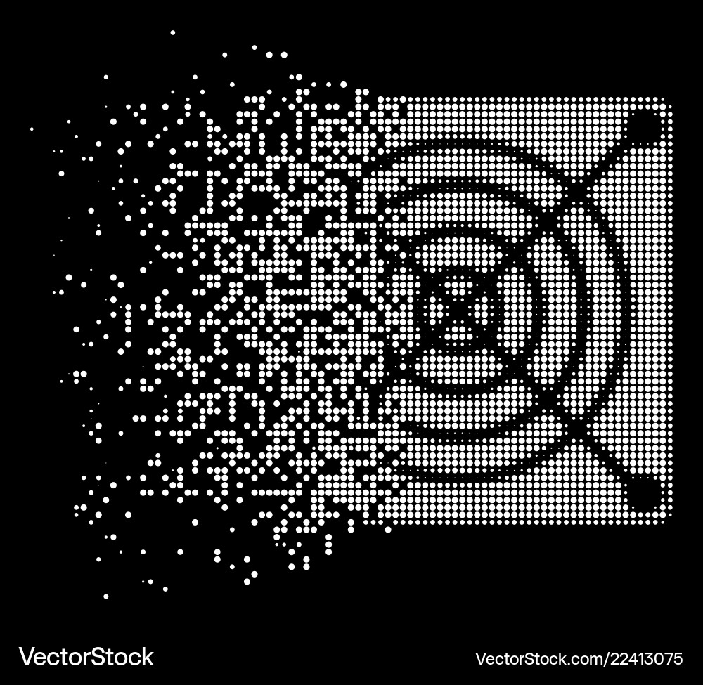 White moving pixelated halftone mining asic White moving pixelated halftone mining asic vector image