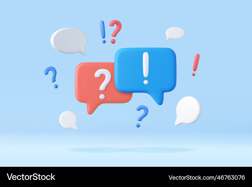 3d qa speech bubble 3d qa speech bubble vector image