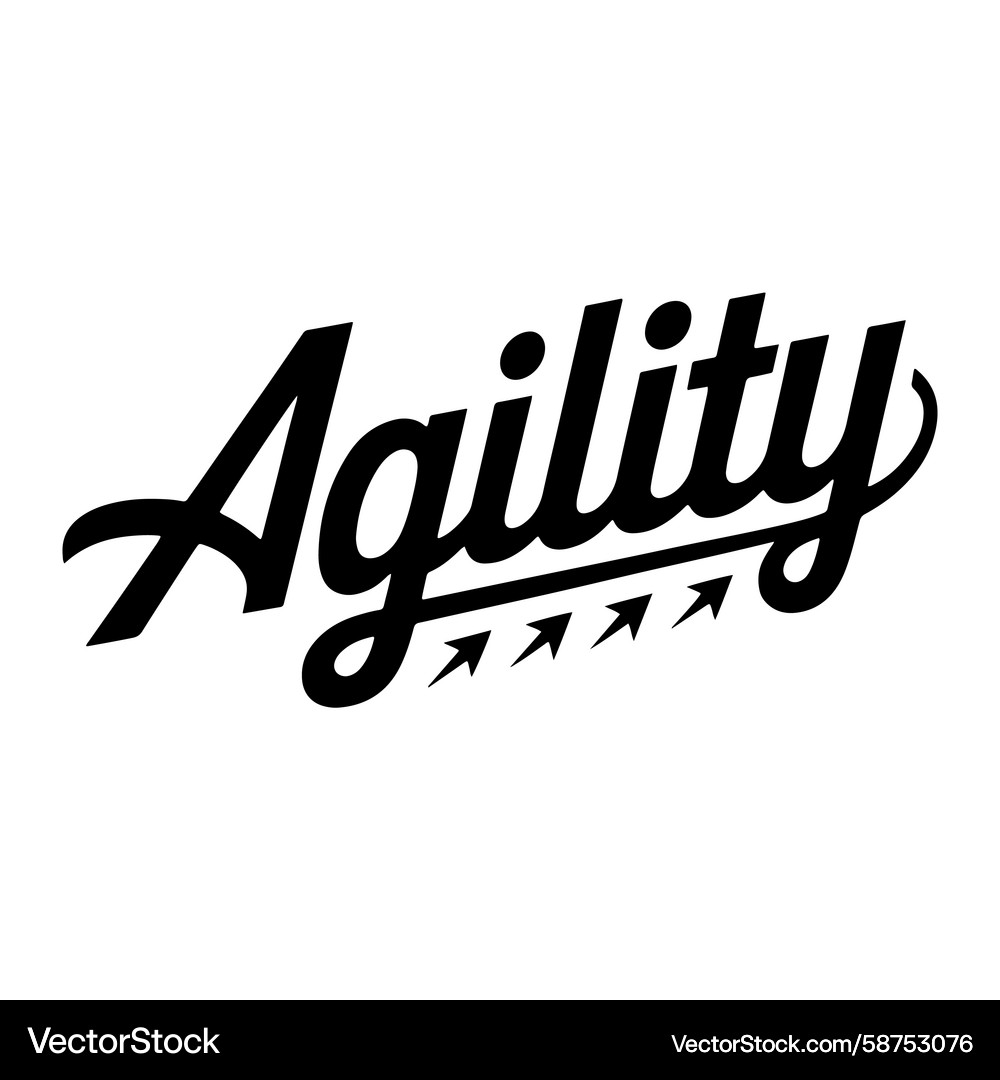 Agility Script Word with Arrows Vector Image