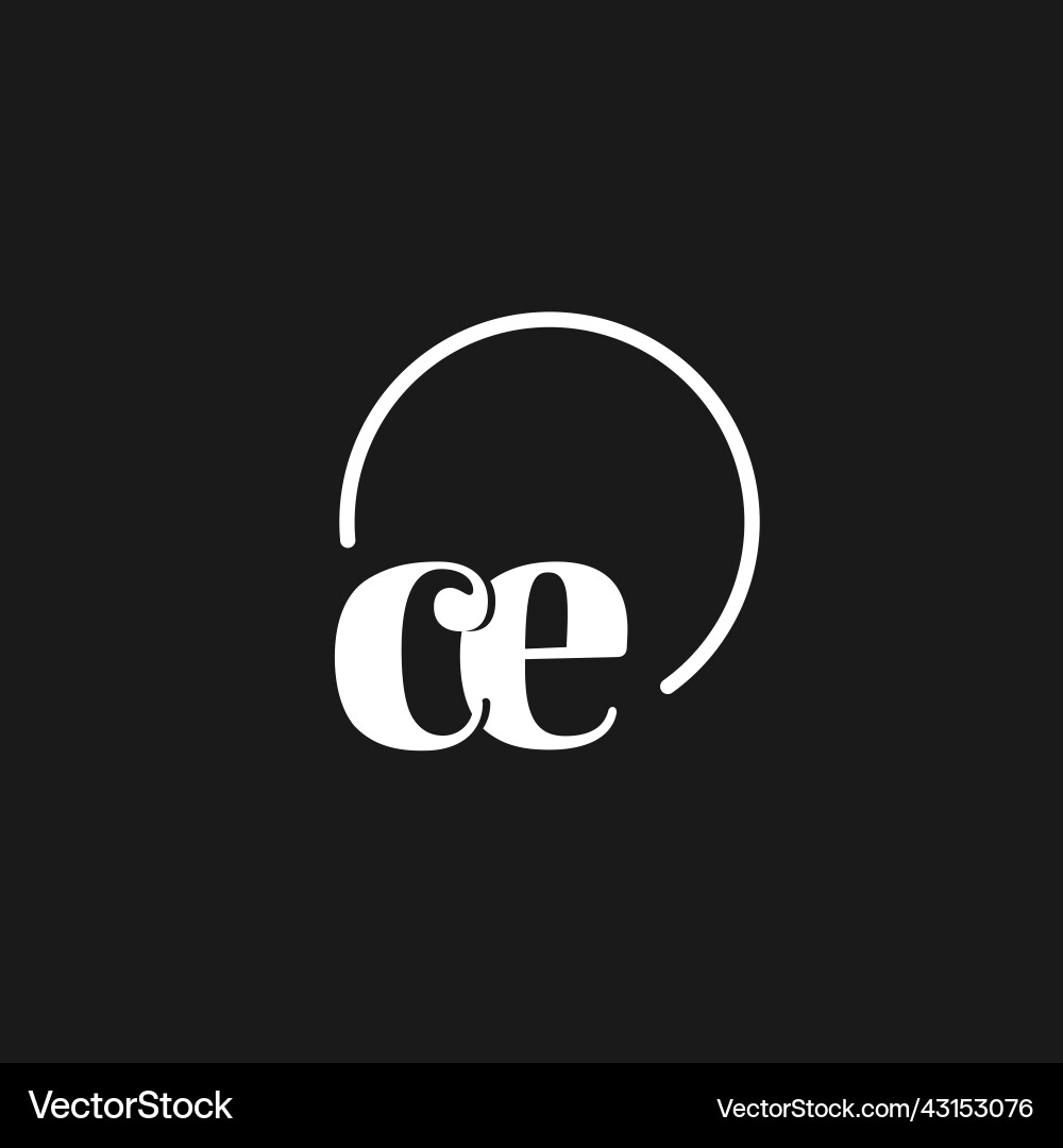 Ce logo initials monogram with circular lines Vector Image